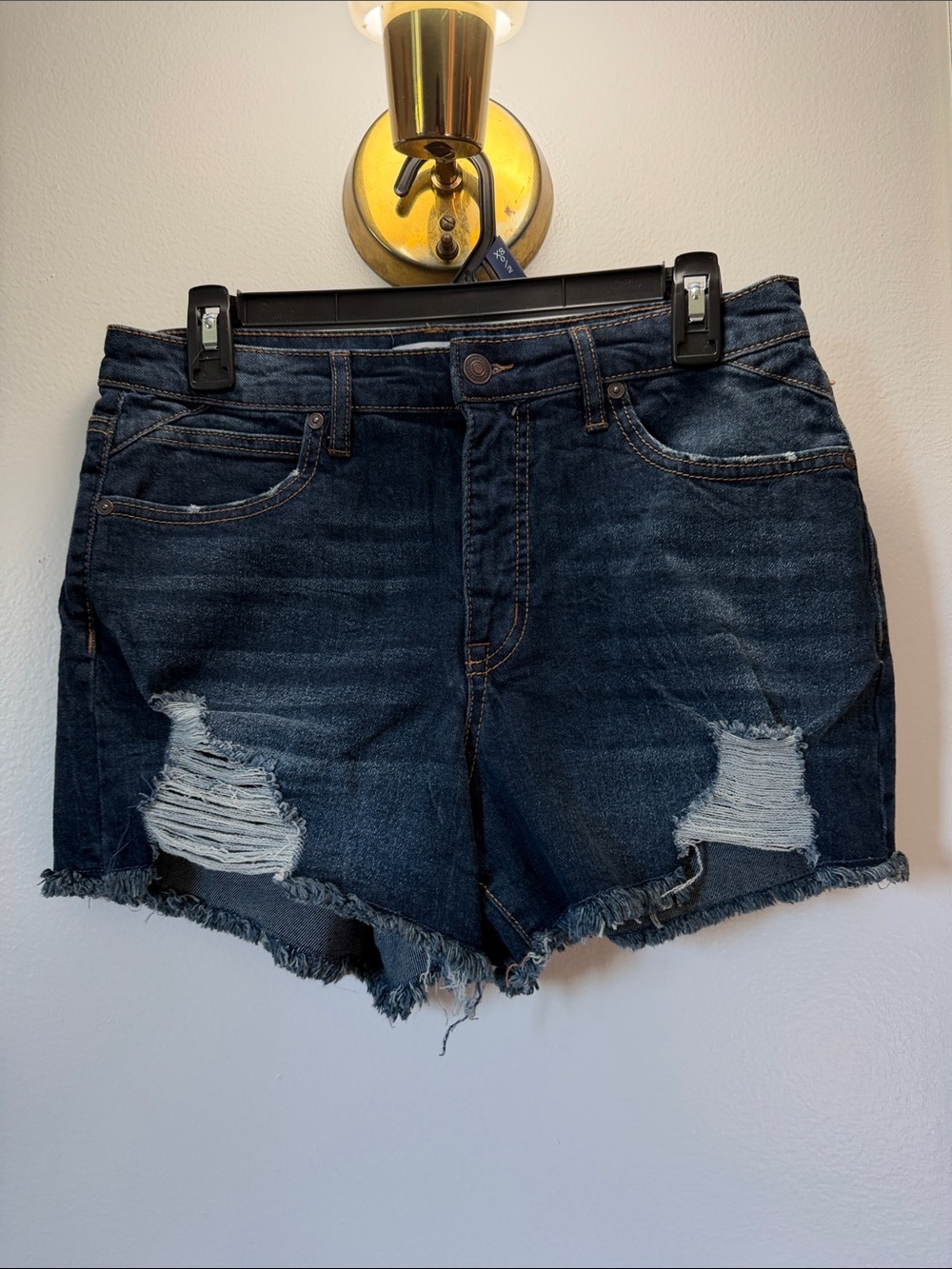 sofia by sofia vergara Dark Blue Distressed Jean Shorts